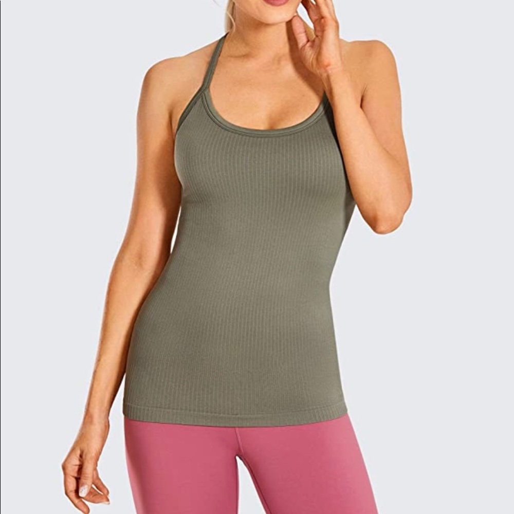 Crz Yoga Speedy Seamless Built-in Bra Tank Y-back
